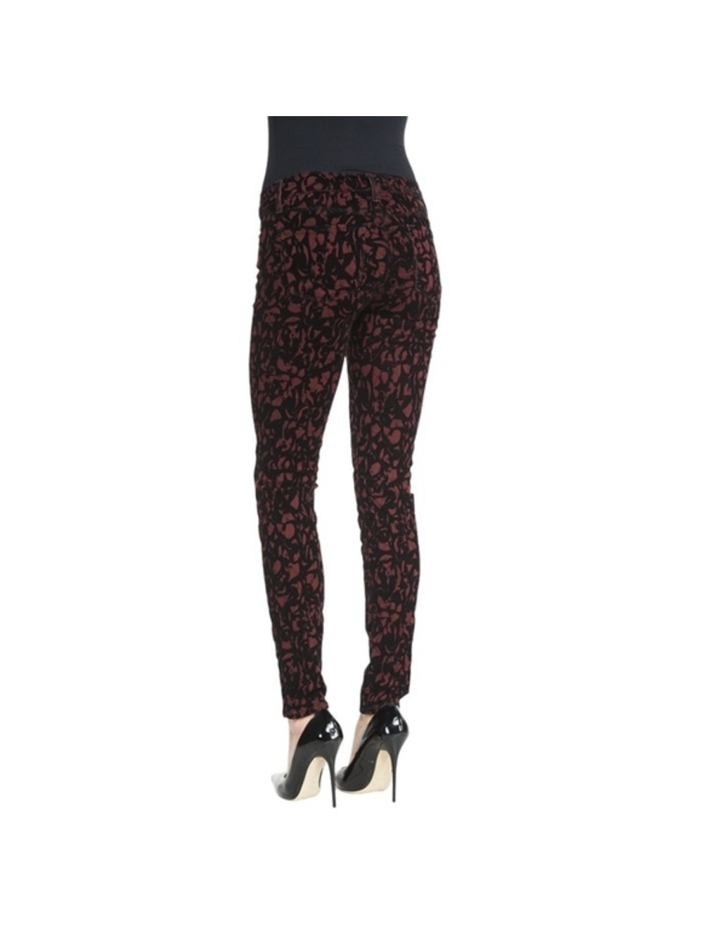 28 J Brand Mulberry Brocade Mid Rise Super Skinny Jeans - Picture 12 of 15